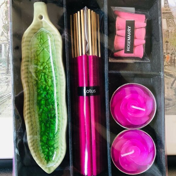 NIB: Incense & Candle Gift Set - Lotus & Rosemary‎ - Picture 4 of 5